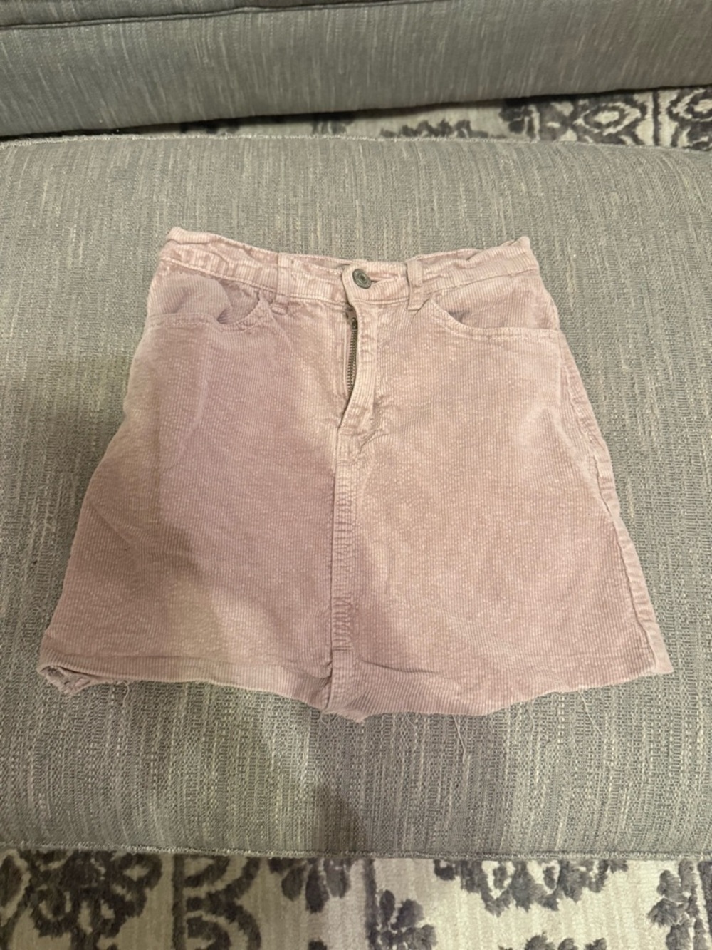 Corduroy Mini Skirt in Dusty Pink